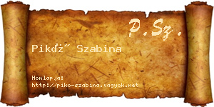 Pikó Szabina névjegykártya