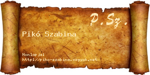 Pikó Szabina névjegykártya